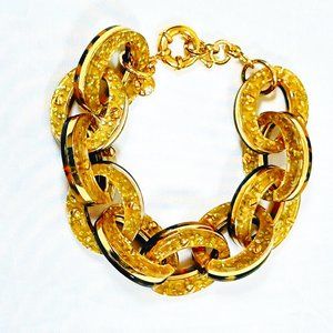 J. Crew Tortise and lucite Gold Flecked Chain Bracelet